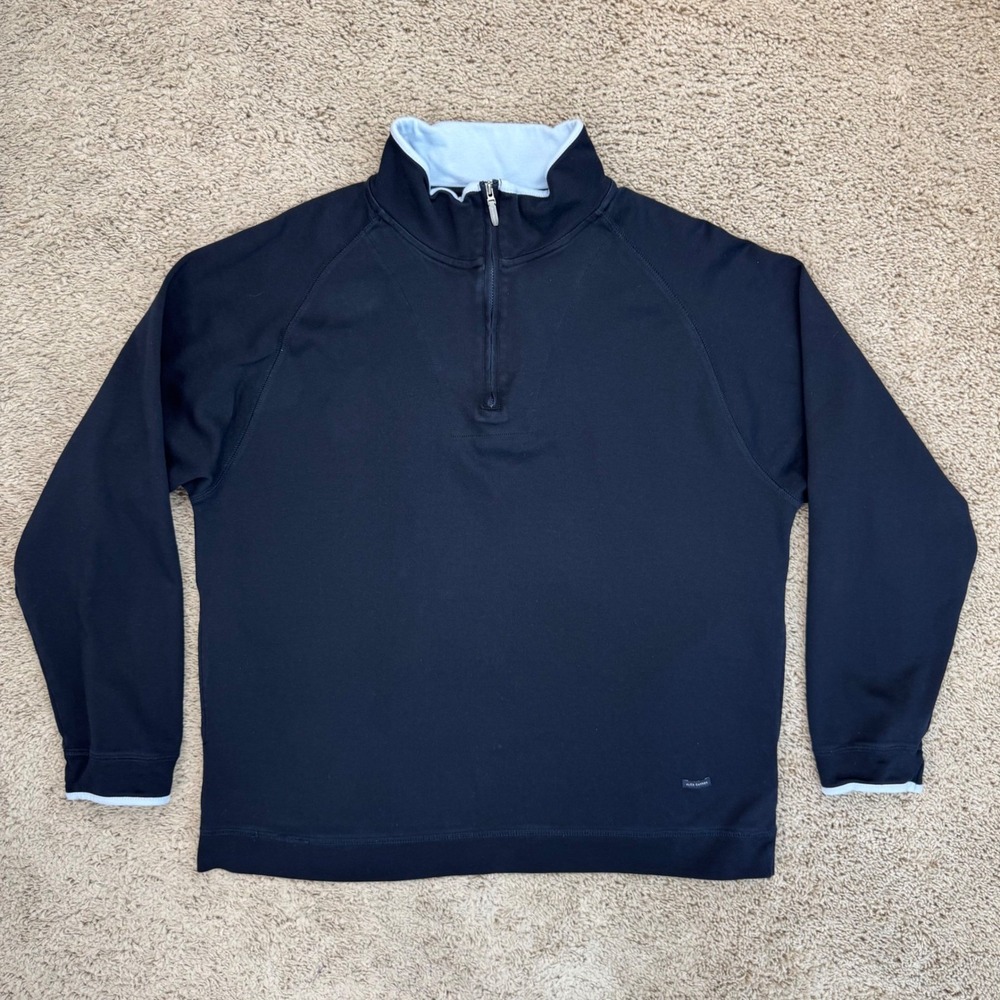 Alex Cannon 1/4 Zip Pullover Supima Cotton Mens L Blue Sweater Top‎ Lightweight